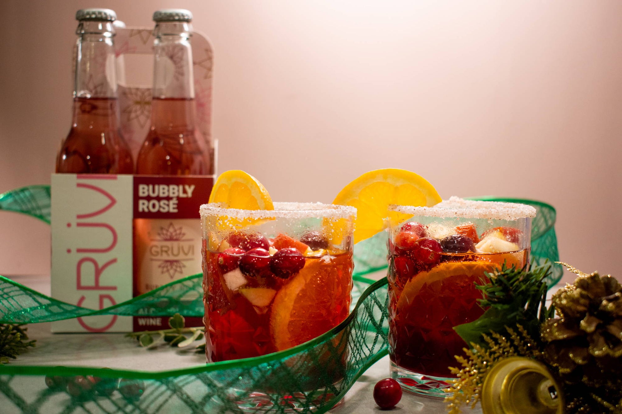 Holiday Rosé Sangria Mocktail